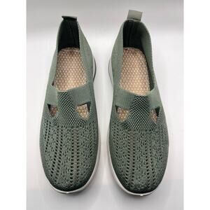 Fukaara Orthopedic Slip on Walking Shoes in Green Mesh